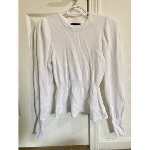 ✨ Bundle of 2 Express Peplum Knit Tops – Blush & White Chic Duo ✨